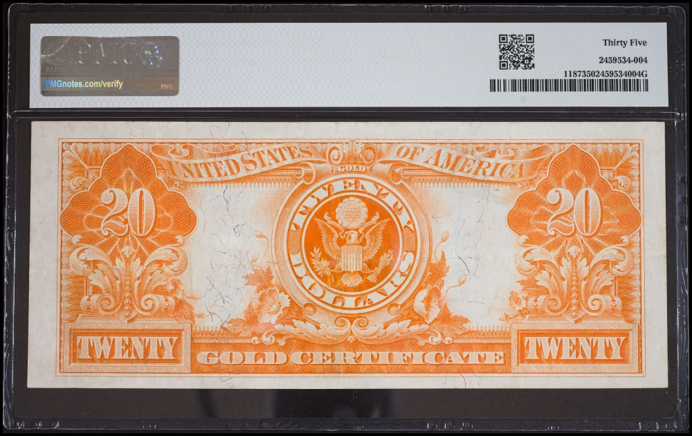 PMG VF-35 1922 $20 Gold Certificate