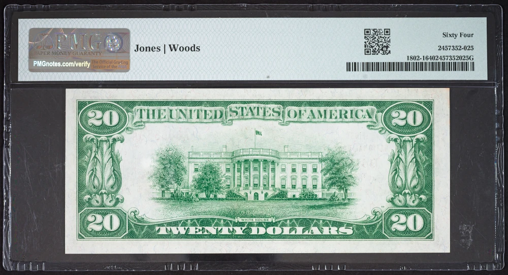 PMG Choice-64 1929 $20 National Currency