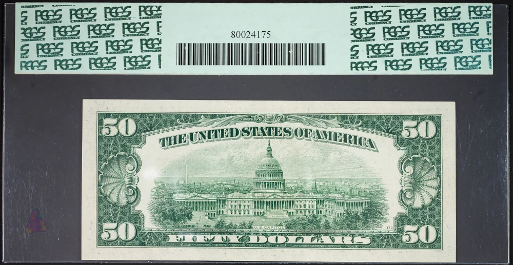 PCGS Superb Gem-67 PPQ 1950D $50 Federal Reserve 