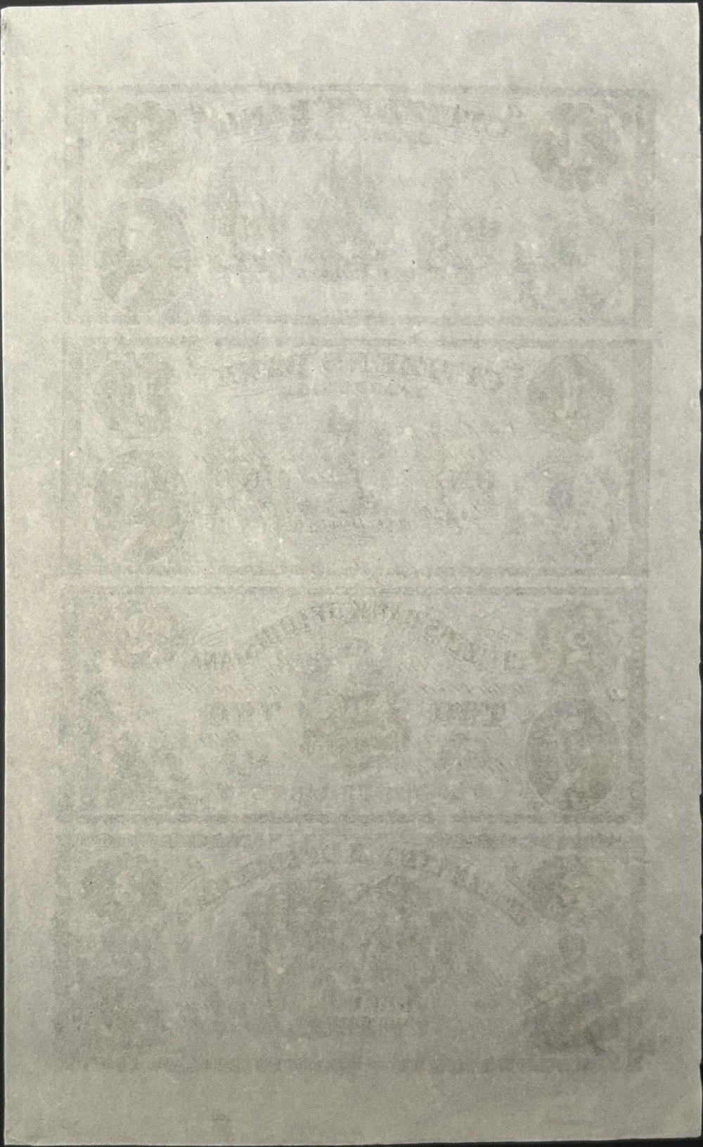 1800's New Orleans LA Uncut Obsolete 4 Note Sheet