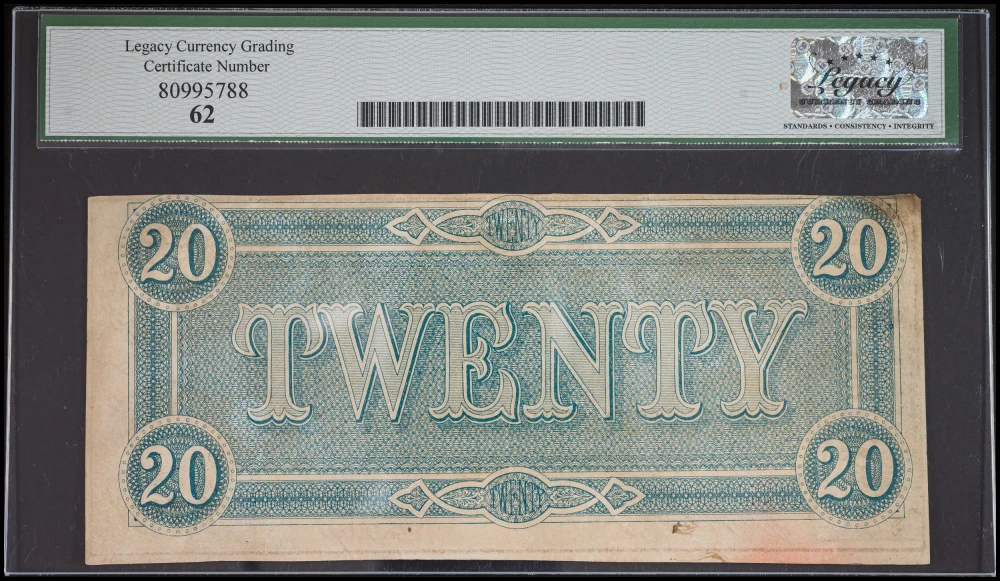 Legacy Crisp UNC-62 1864 Confederate $20