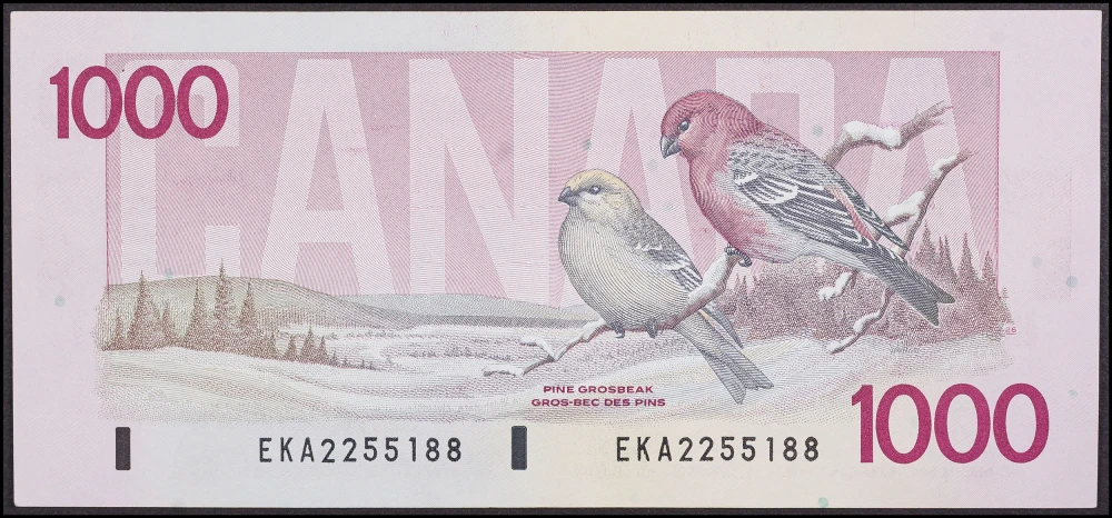 AU 1988 Canadian $1000 Legal Tender Note