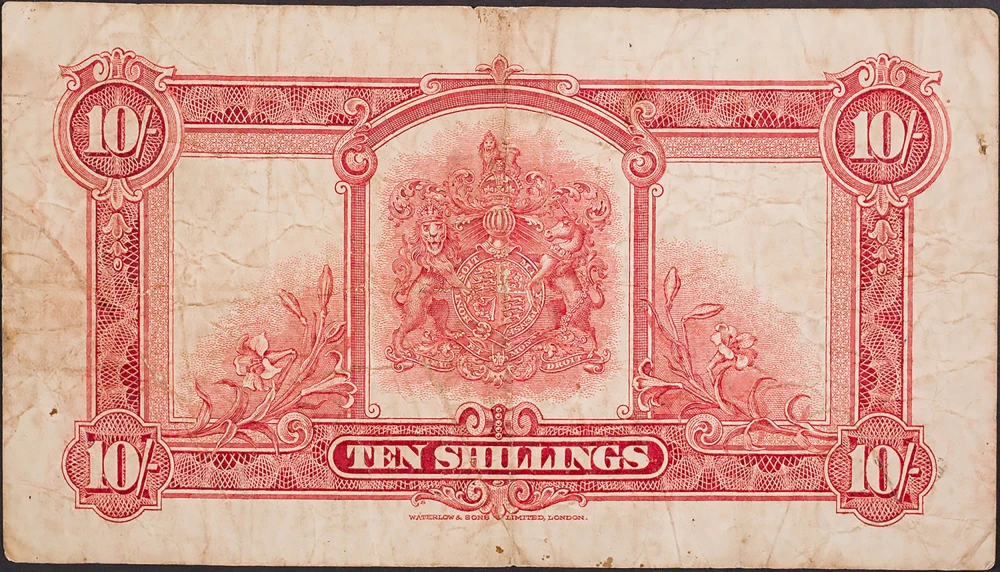 Bermuda. VF 1927 10 Shillings
