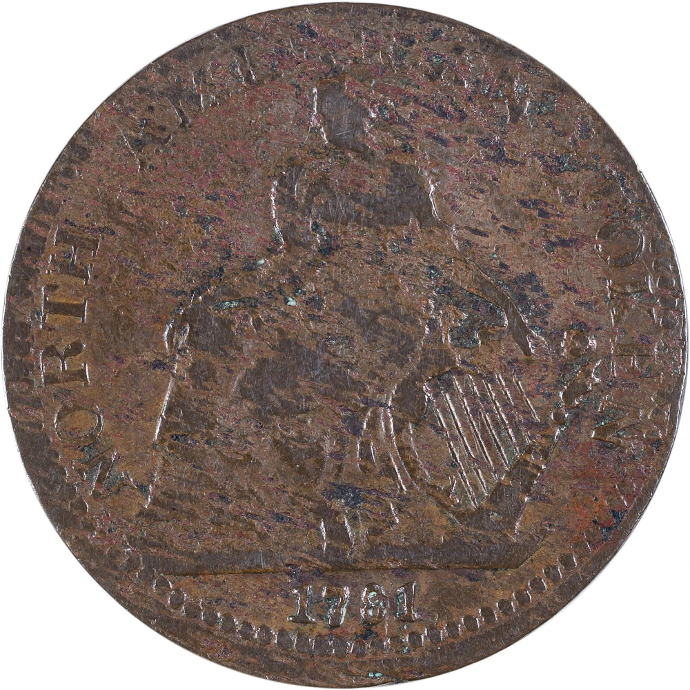 VF-EF Details "1781" (1820s) N. American Token