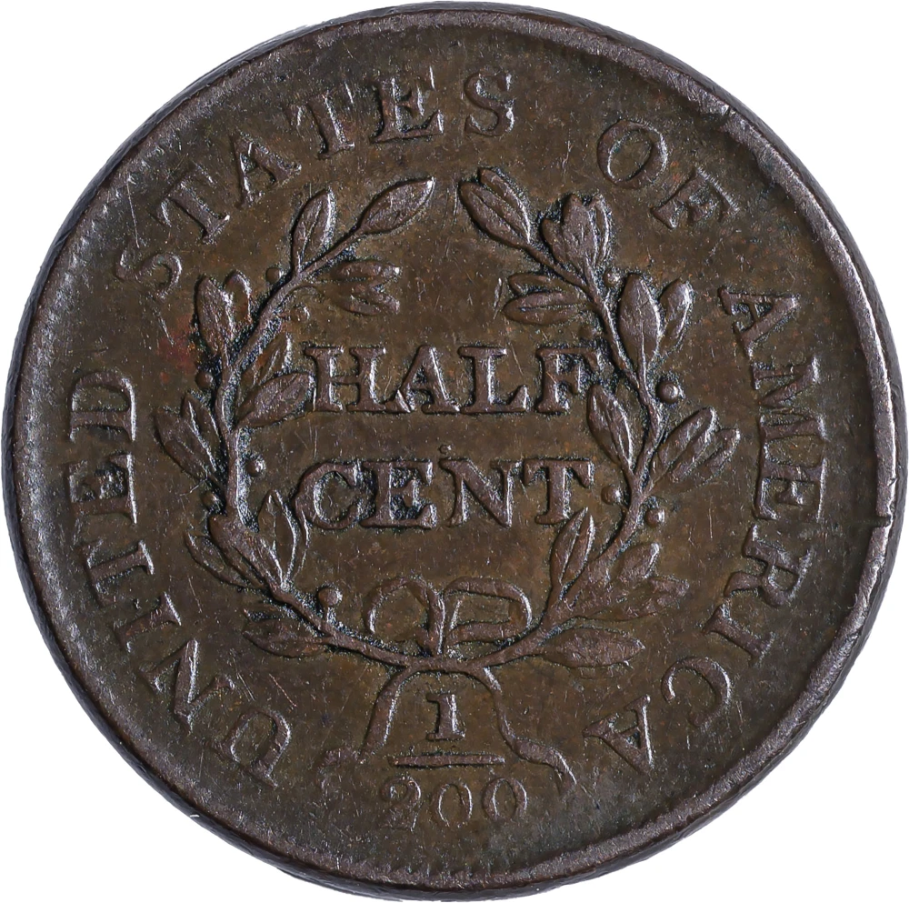 AU-50 1806 Half Cent