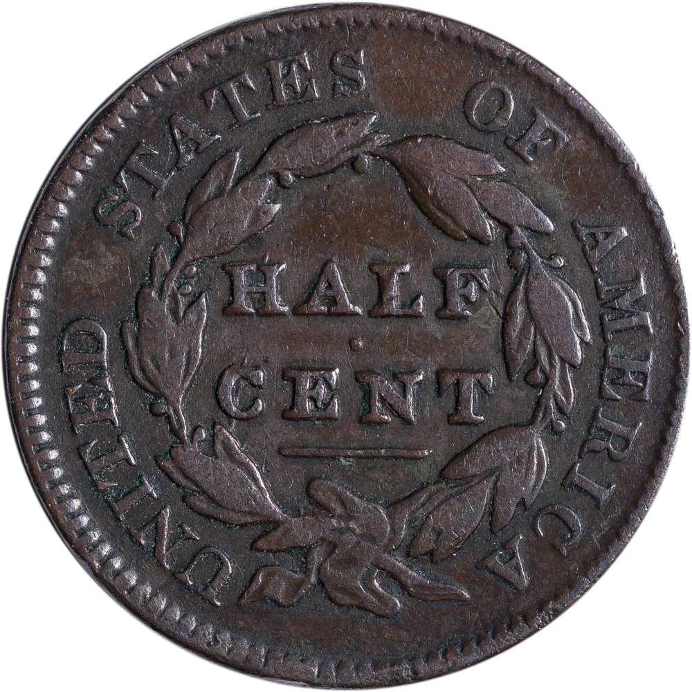 Fine-12 1825 Half Cent