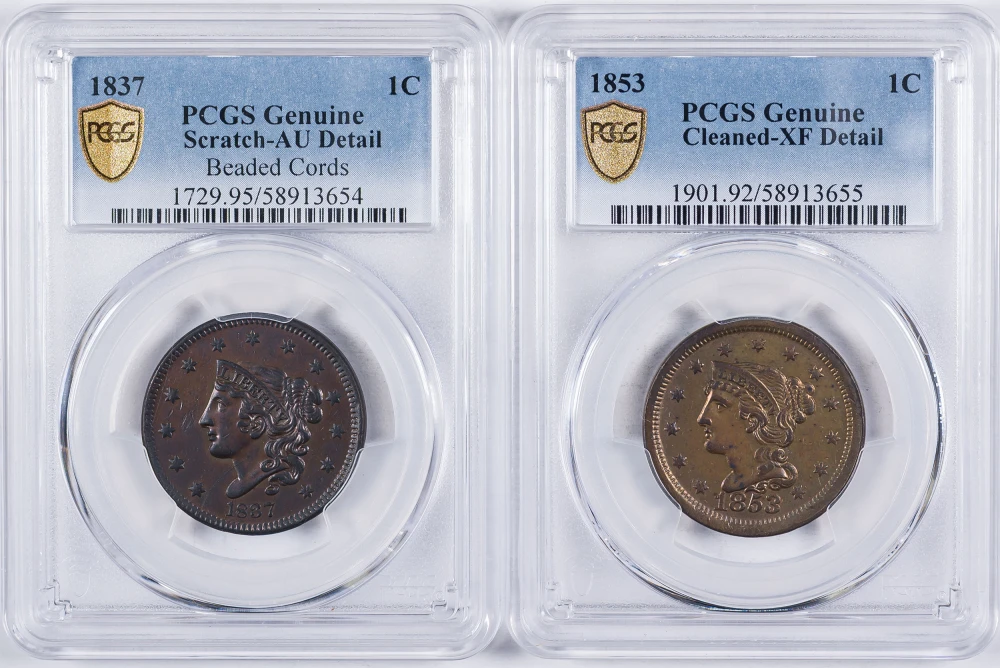 PCGS Details Large Cent Pair