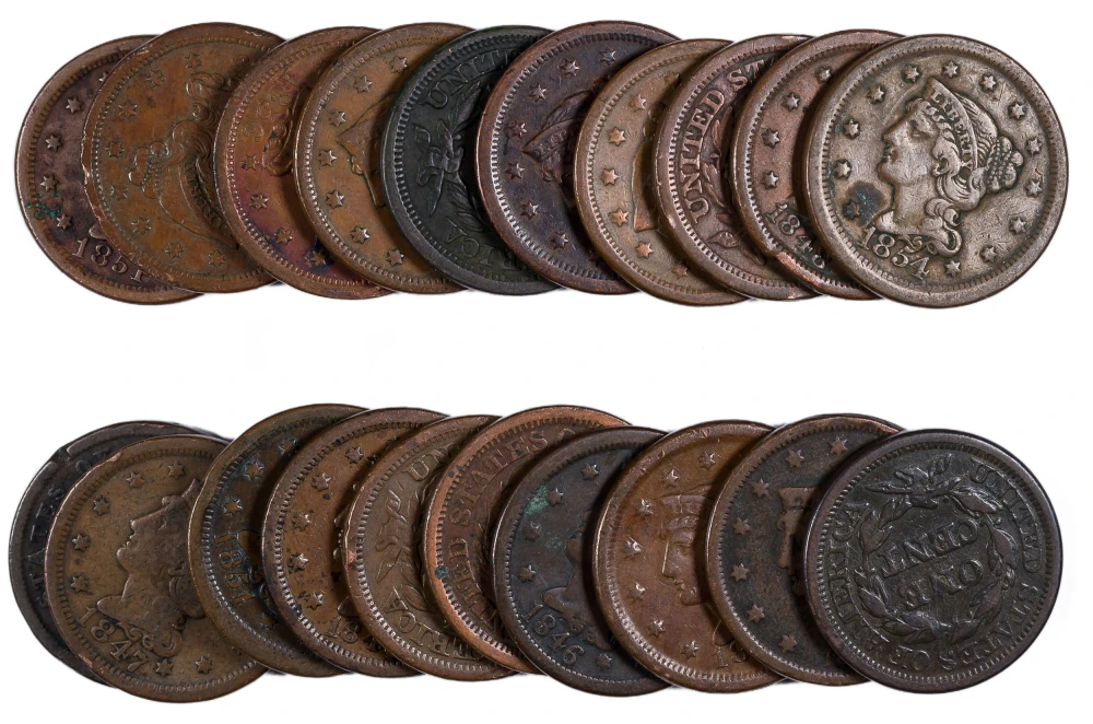 20 Mixed Date Braided Hair Large Cents