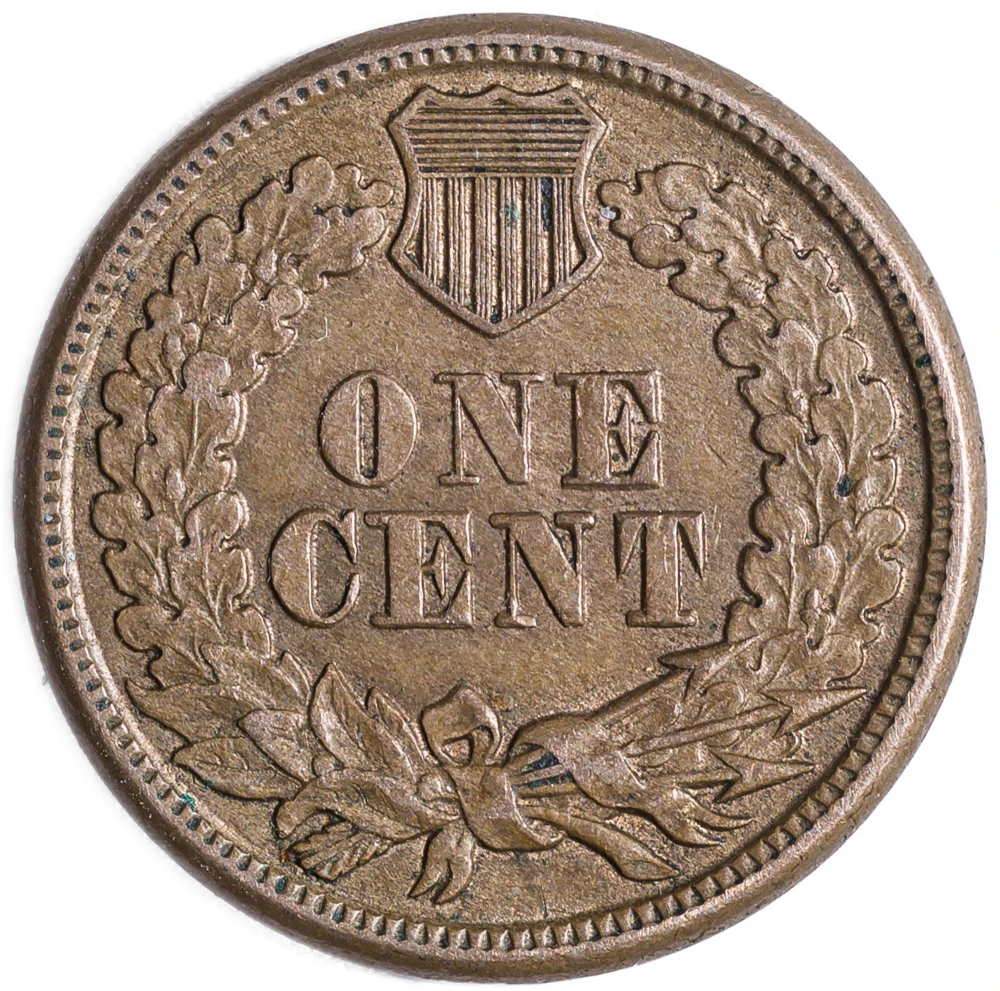 AU-50 1860 Round Bust Indian Cent