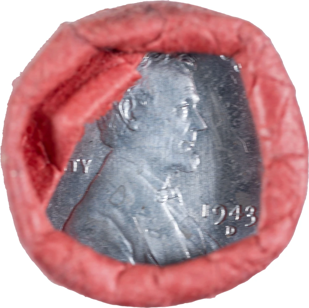 Original Bank Wrapped Roll Of 1943-D Steel Cents