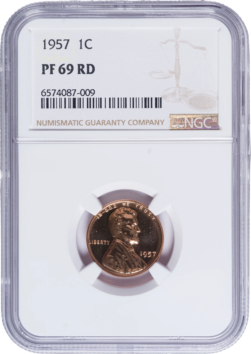 NGC Proof-69 Red 1957 Lincoln Cent