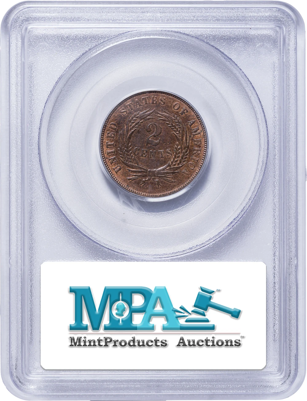 PCGS MS-63 RB 1870 Two-Cents