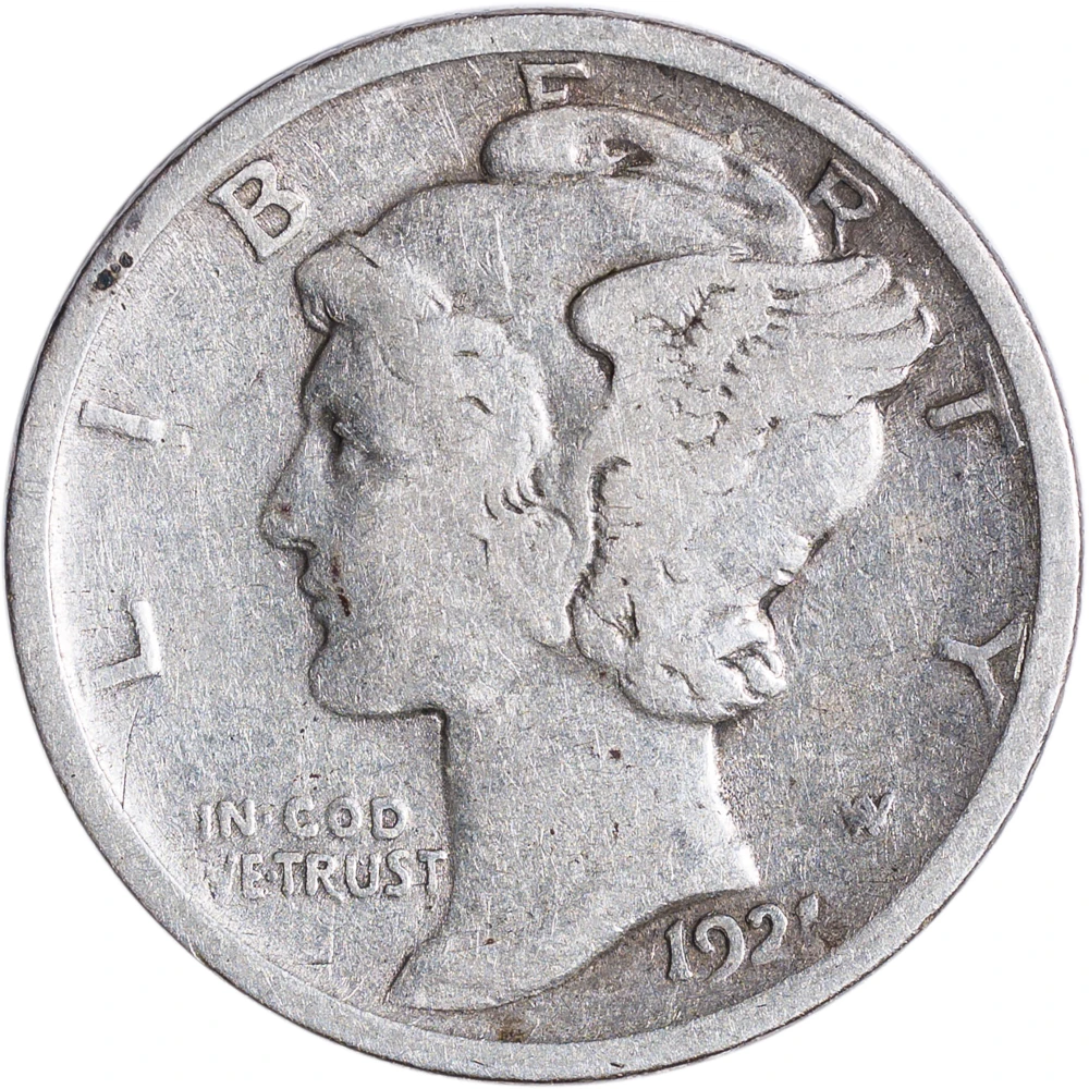 Fine-12 1921-D Mercury Dime