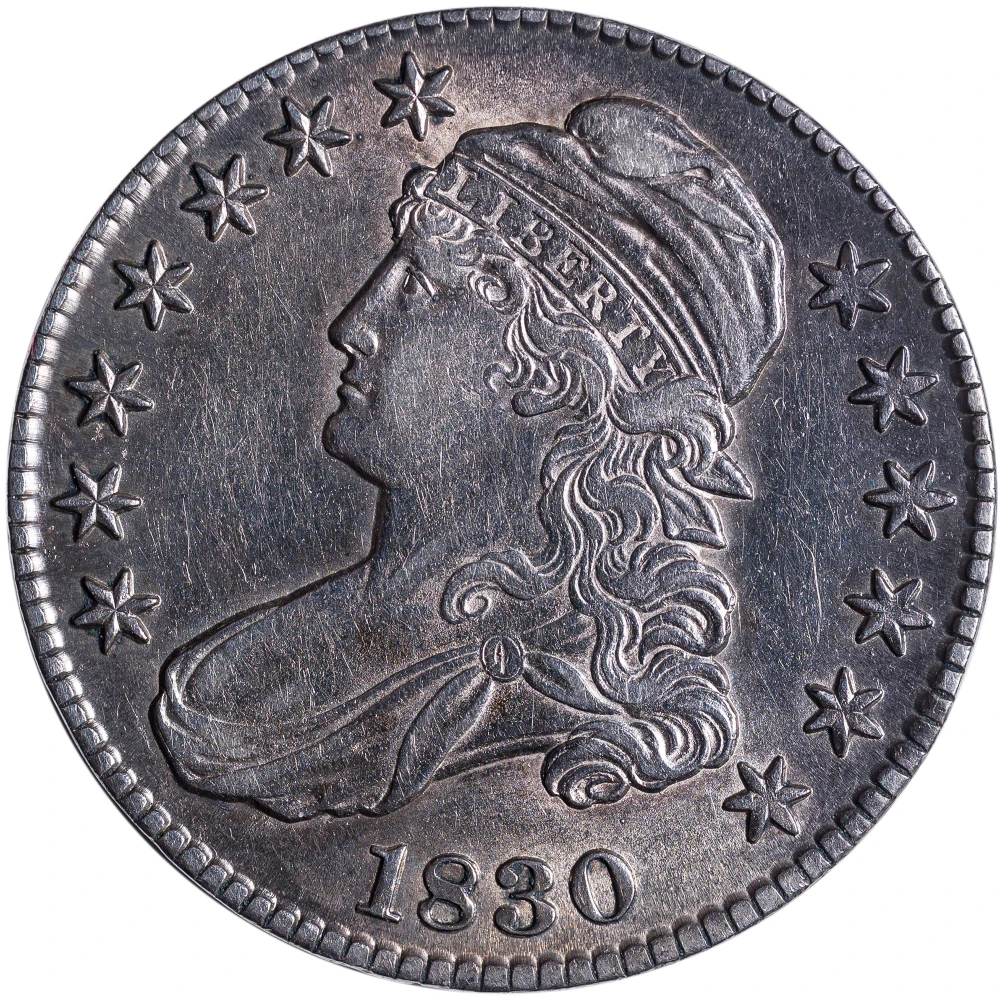 AU-50+ 1830 Half Dollar.