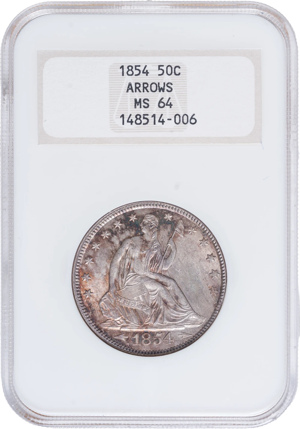 NGC MS-64 1854 Arrows Half Dollar