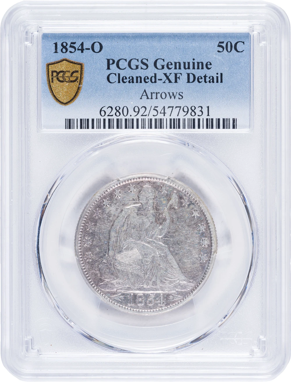 PCGS EF Details 1854-O Seated Half Dollar