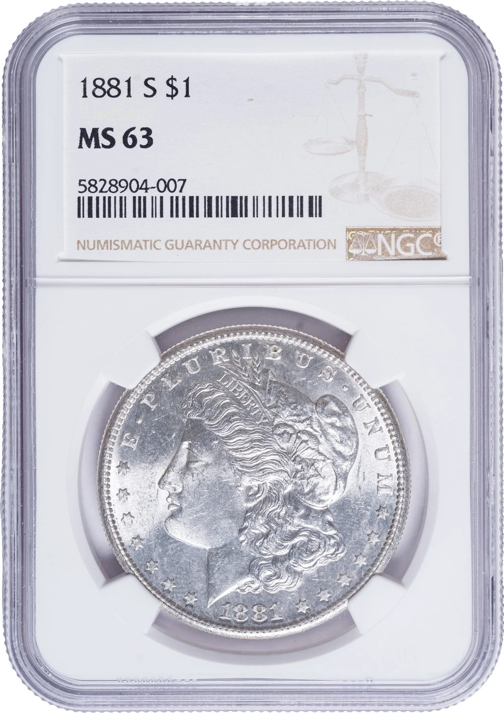 NGC MS-63 1881-S Morgan Dollar