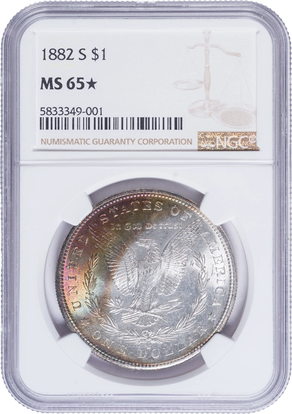 NGC MS-65* 1882-S Morgan Dollar