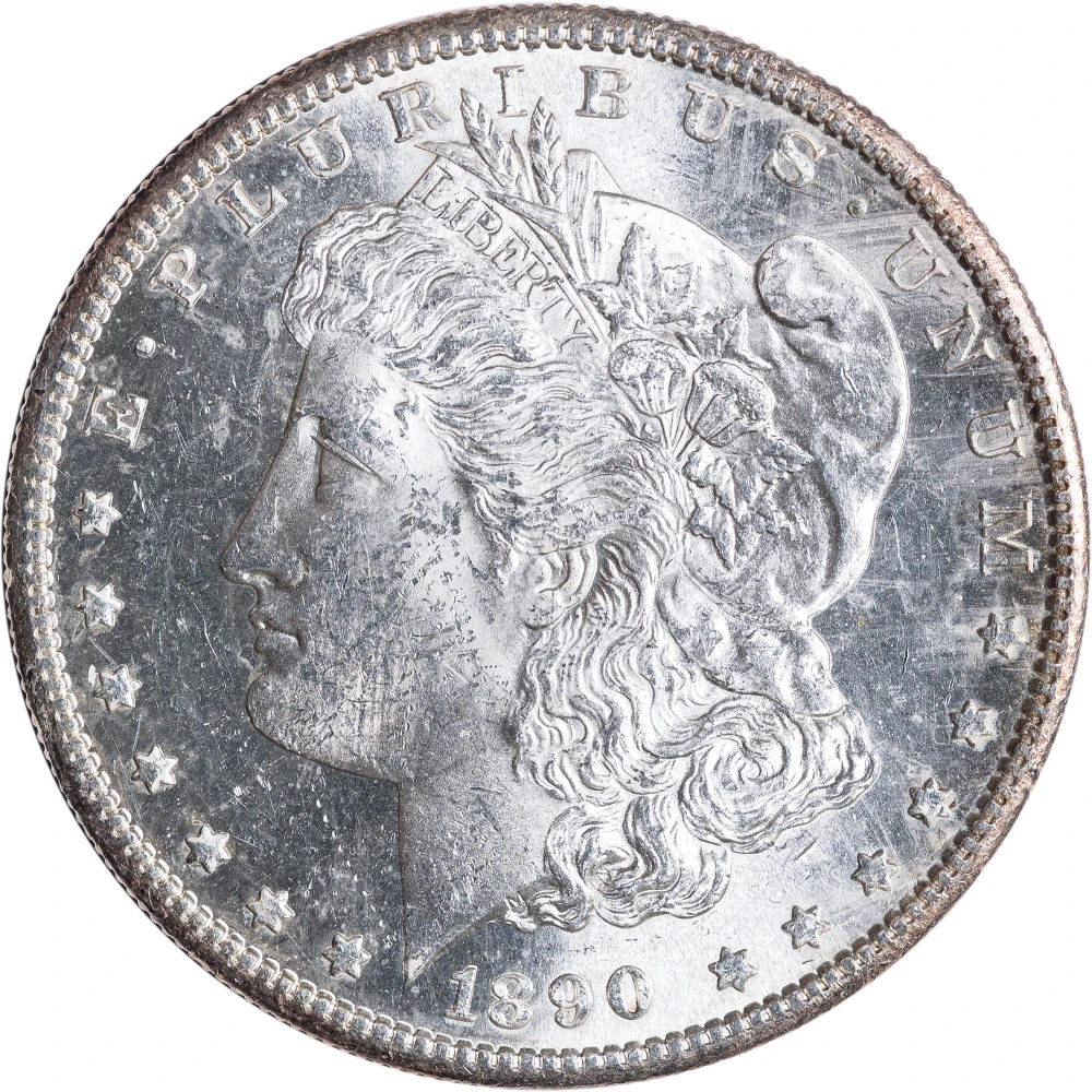 MS-62+ 1890-S Morgan Dollar