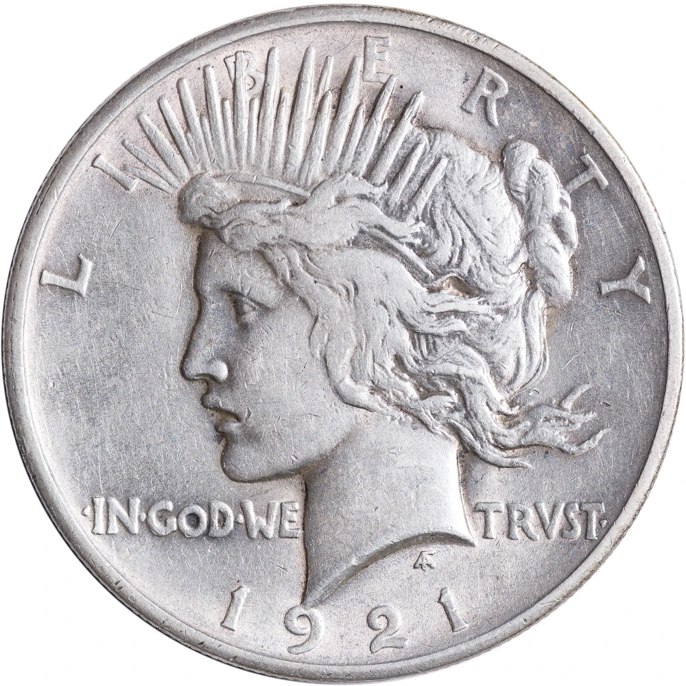 AU-50 1921 Peace Dollar