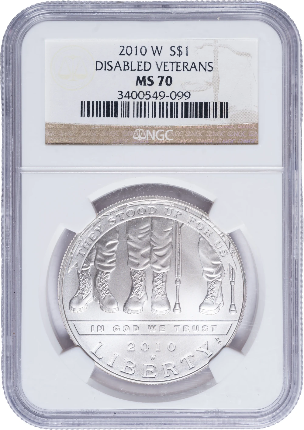 NGC MS-70 2010-W Disabled Veterans Silver $1