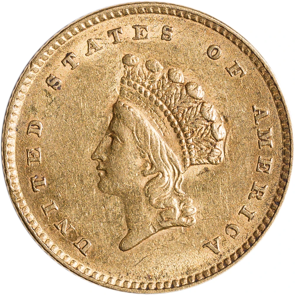 AU-50 1854 Type II $1 Gold