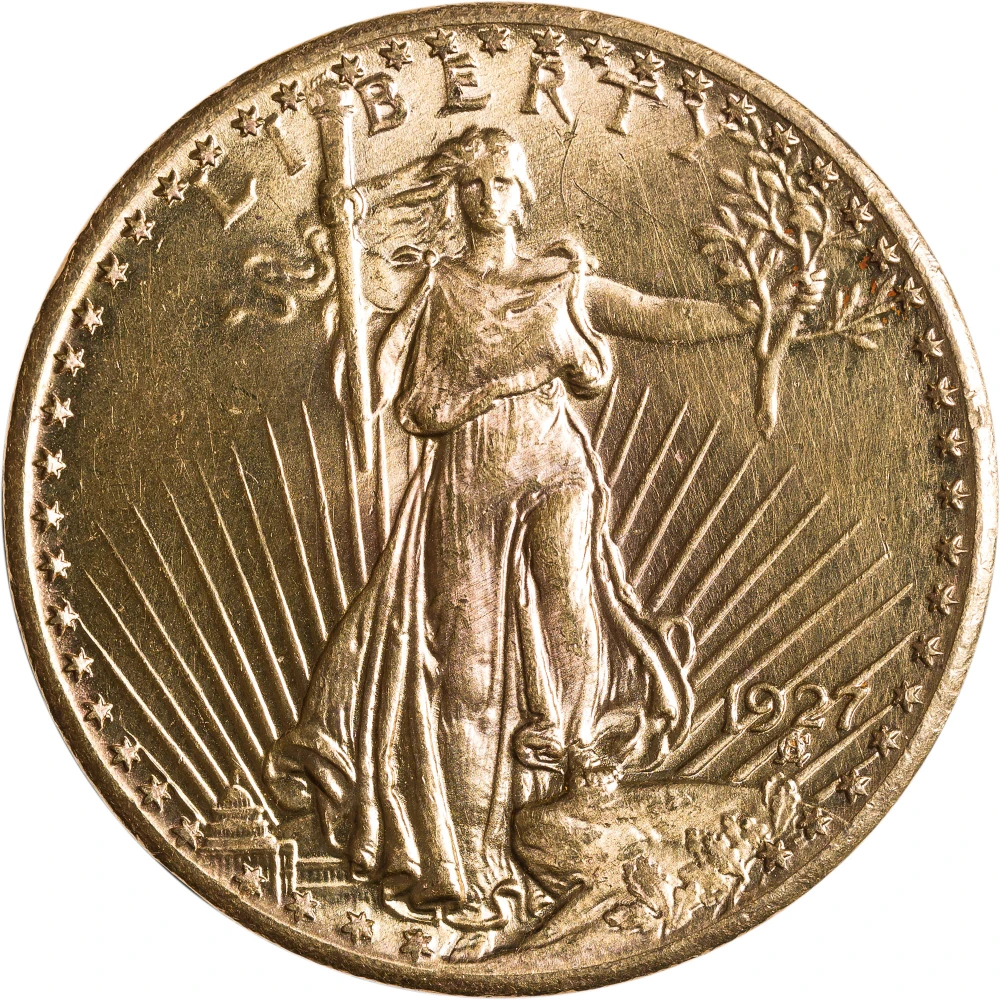 Choice BU-63 1927 $20 Gold St. Gaudens