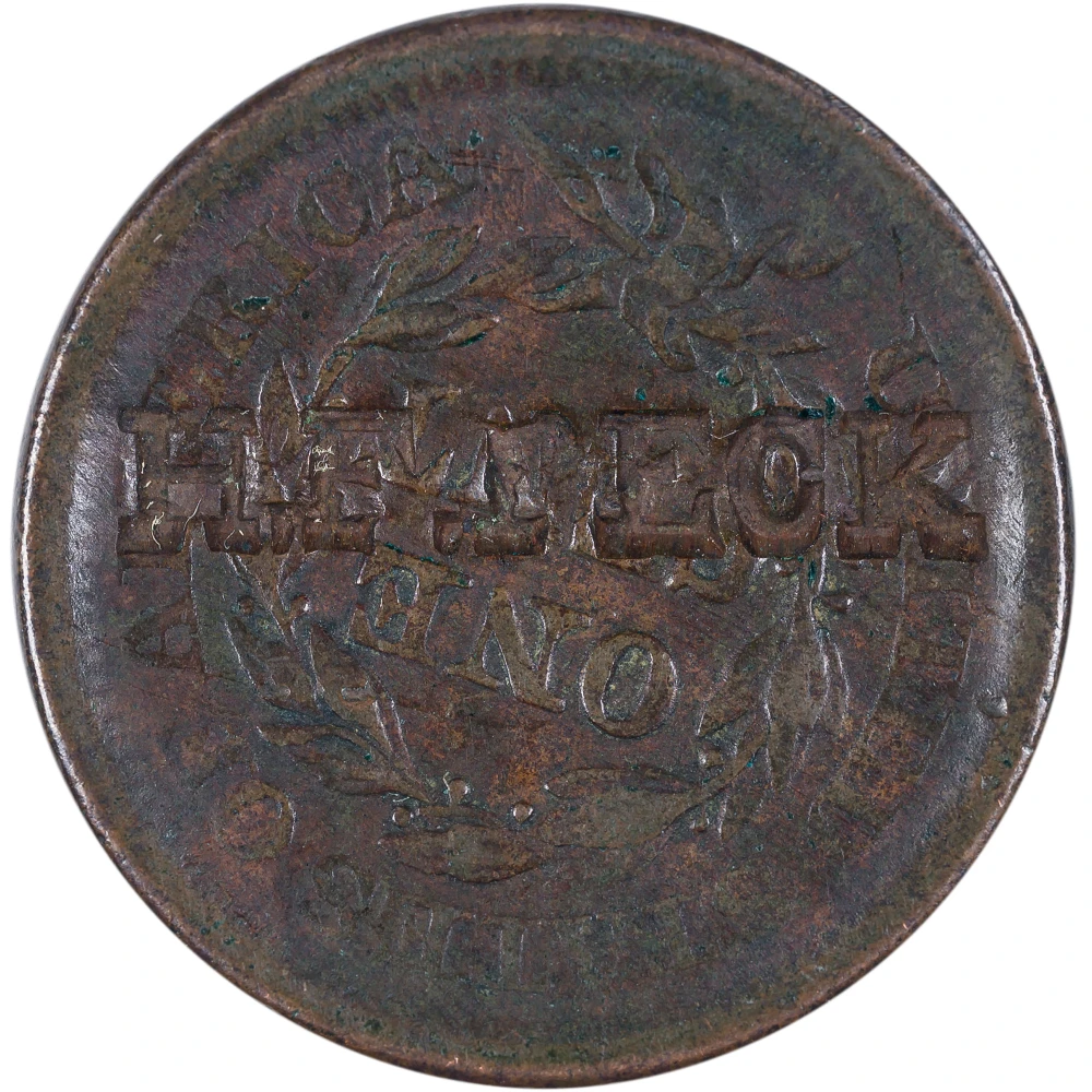 Counterstamped 1853 Large Cent