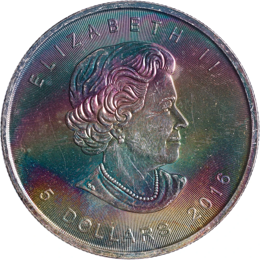 Canada. Gem BU Toned 2016 $5 Silver Round