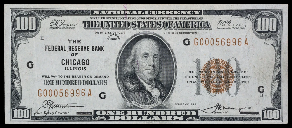 VF+ 1929 $100 Federal Reserve Note