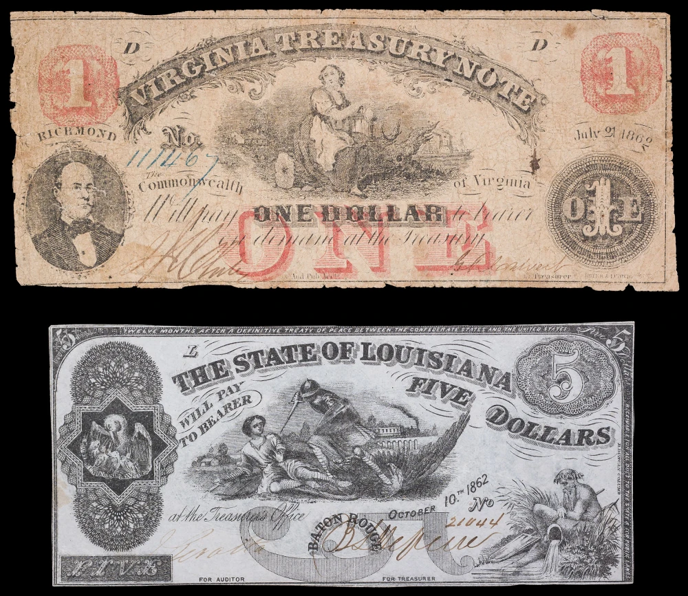 1862 Southern Obsolete Currency Pair