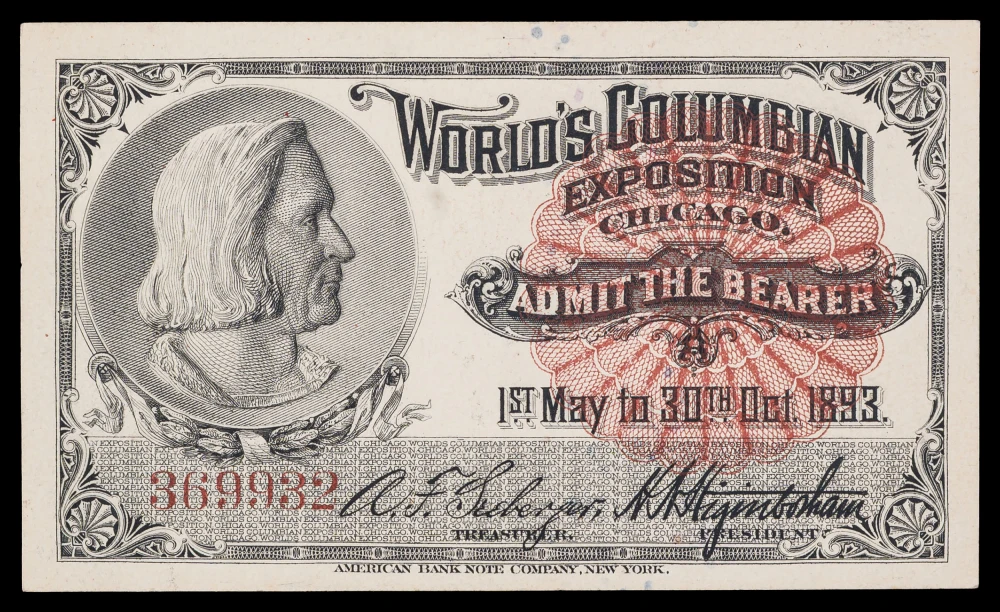 AU to Unc 1893 Columbian Expo Ticket