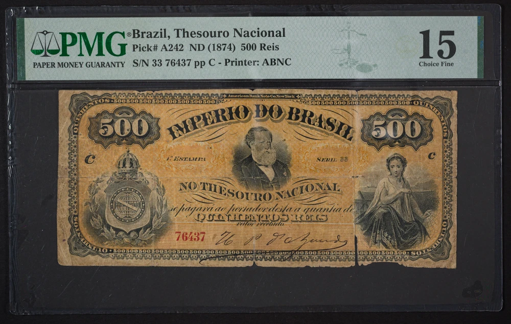 Brazil. PMG F-15 (1874) 500 Reis