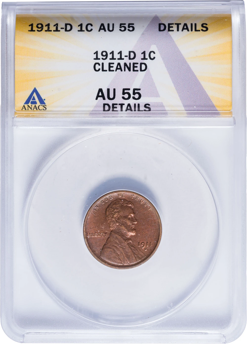 ANACS AU-55 Details 1911-D Lincoln Cent