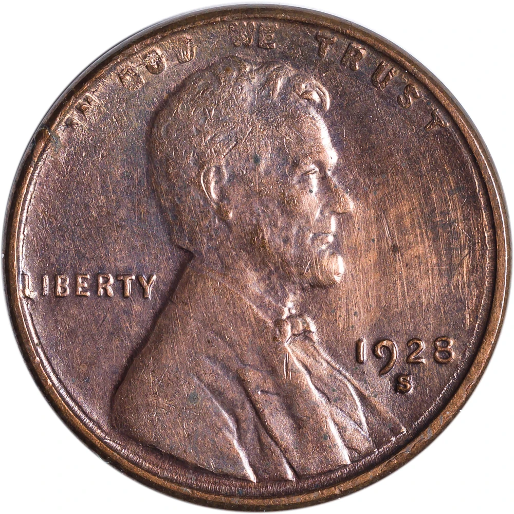 MS-62 RB 1928-S Lincoln Cent