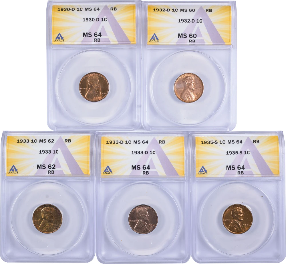 ANACS-Certified RB Lincoln Cents Group