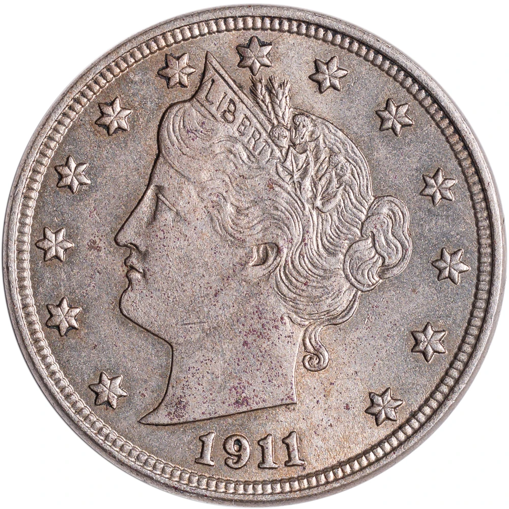MS-63 Toned 1911 Liberty Nickel