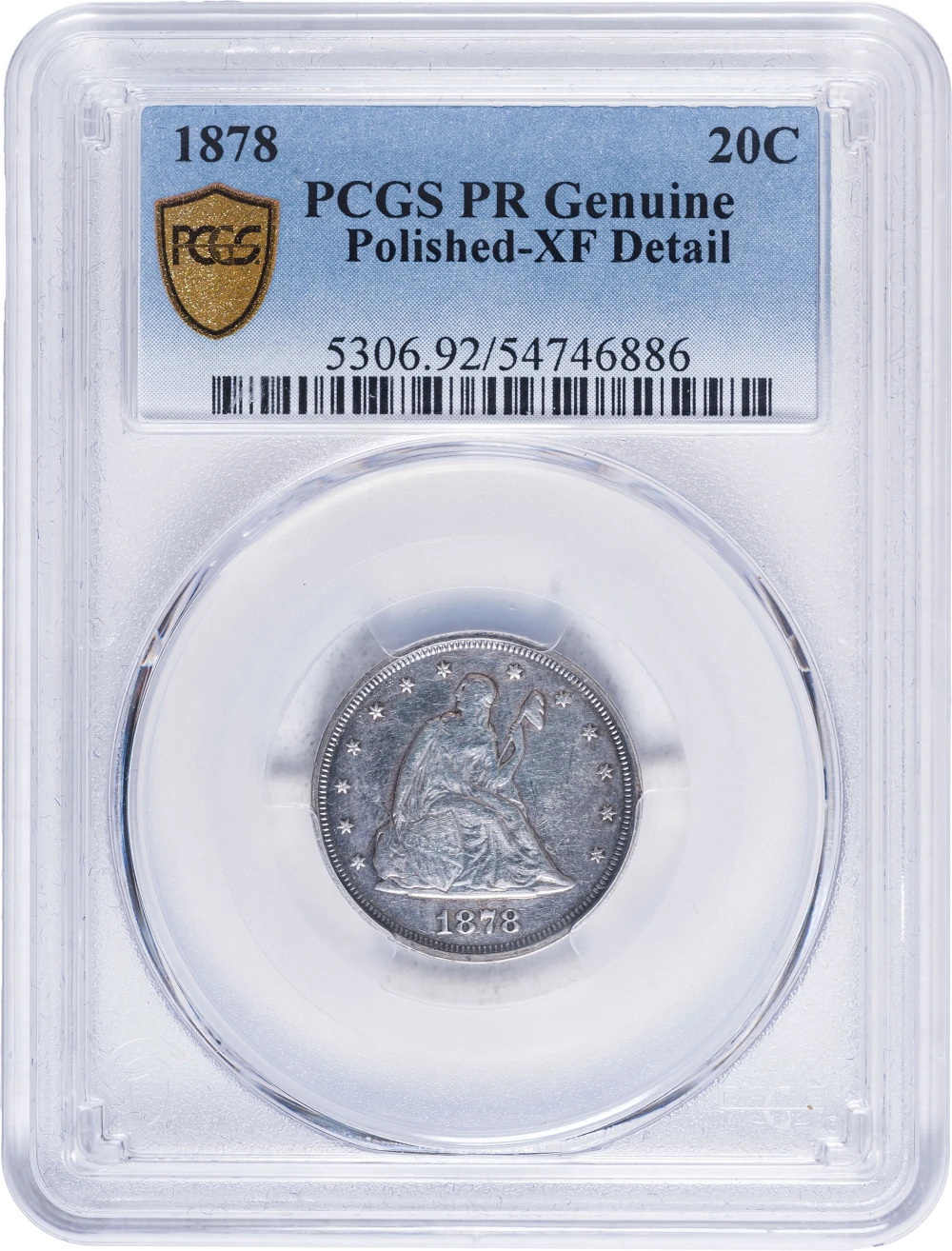 PCGS EF Details Proof 1878 20-Cents