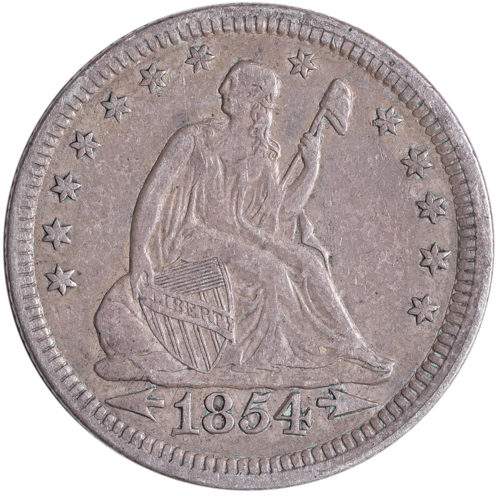 EF 1854 Arrows Seated Quarter