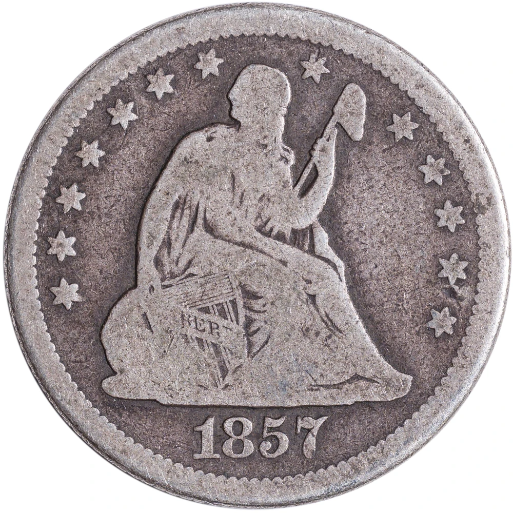 VG-8 1857-O Seated Quarter