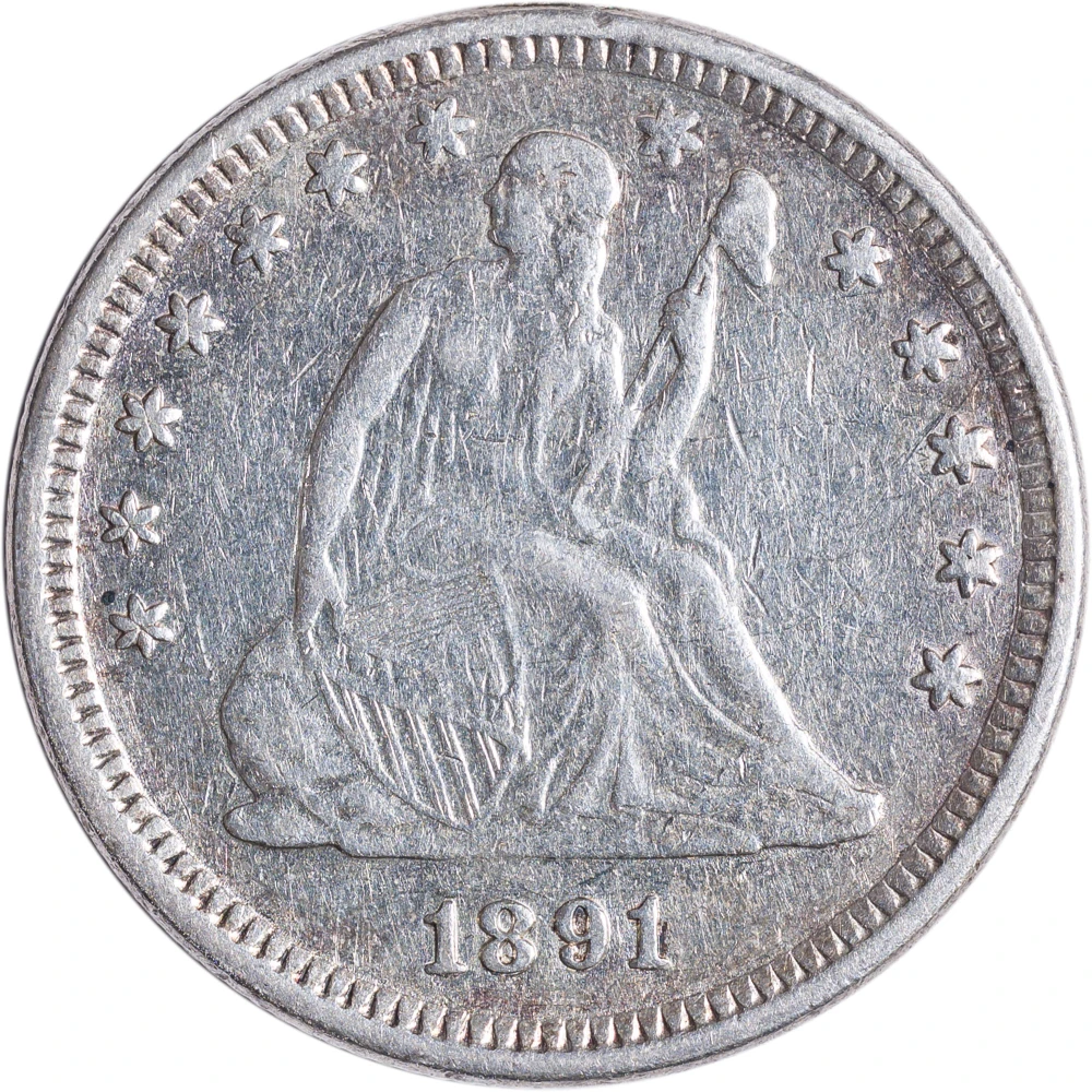 AU Details 1891 Seated Quarter
