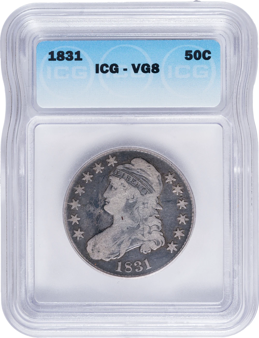 ICG VG-8 1831 Bust Half Dollar
