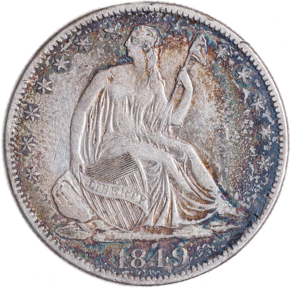 EF-40 1849-O Seated Half Dollar