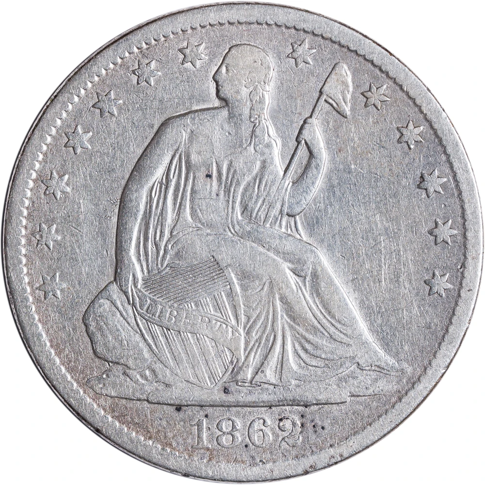 VF-25 1862-S Seated Half Dollar