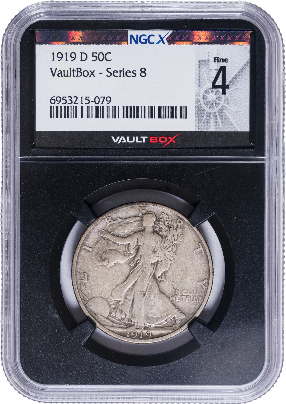 NGC "Fine-4" 1919-D Walking Liberty Half Dollar