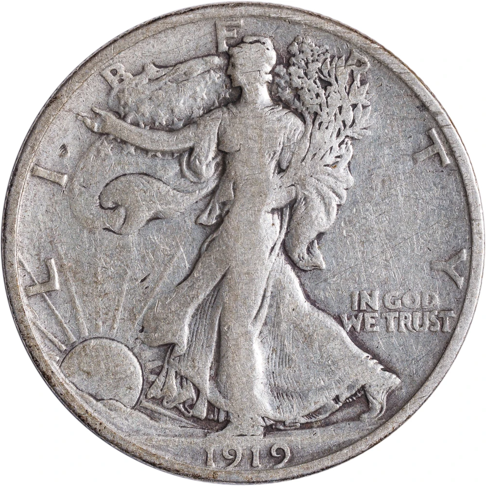 Fine-12 1919-S Walking Liberty Half Dollar