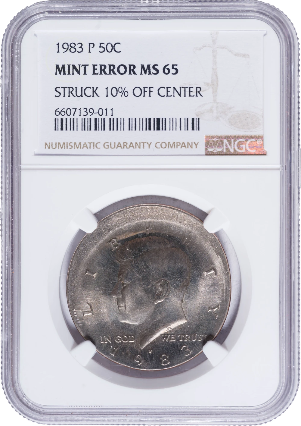 NGC MS-65 Off-Center 1983-P Half Dollar