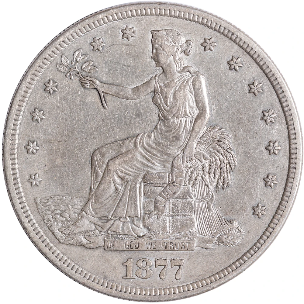 EF to AU 1877-S Trade Dollar