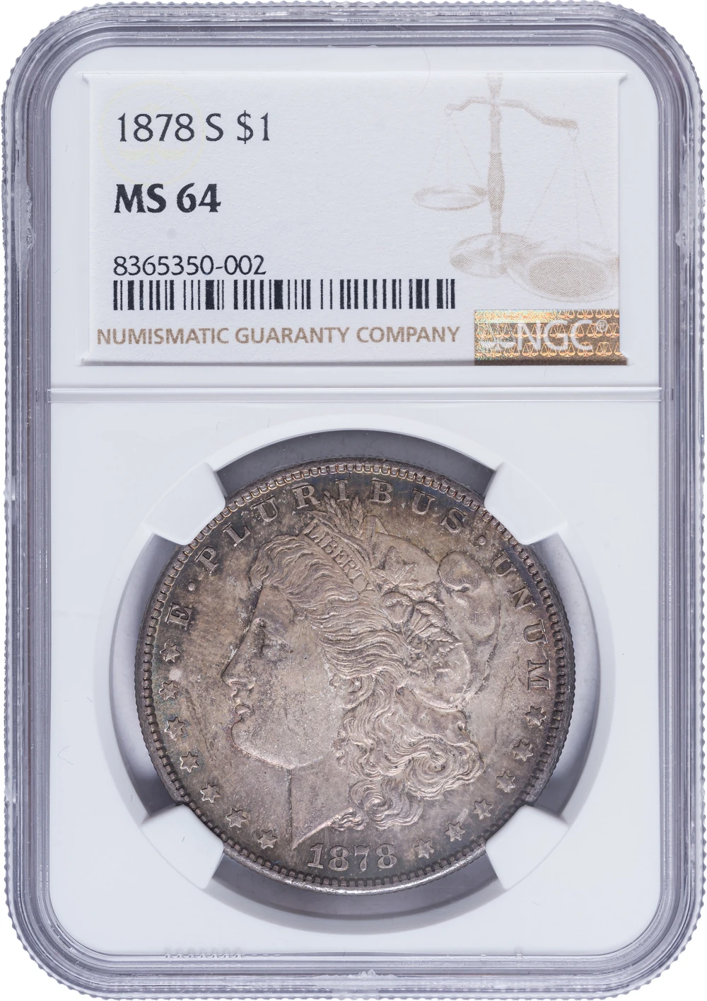 NGC MS-64 Toned 1878-S Morgan Dollar