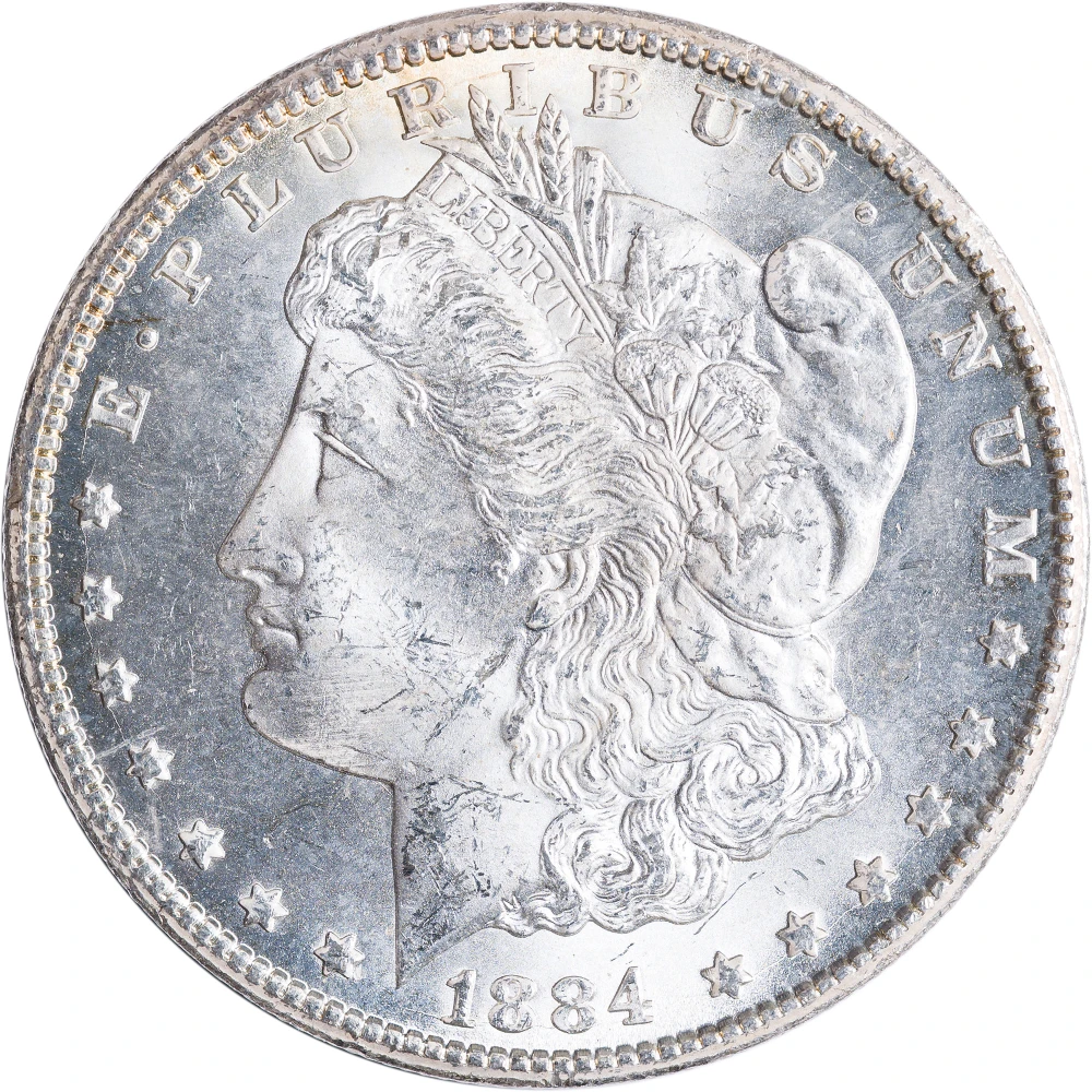 BU-62+ 1884-CC Morgan Dollar